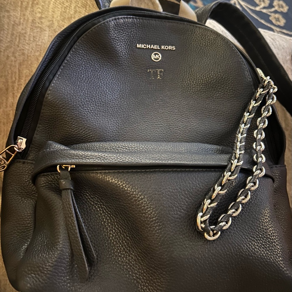 Michael Kors Black Textured Backpack